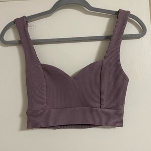 Zara Purple Ribbed Bralette Crop Top Size M